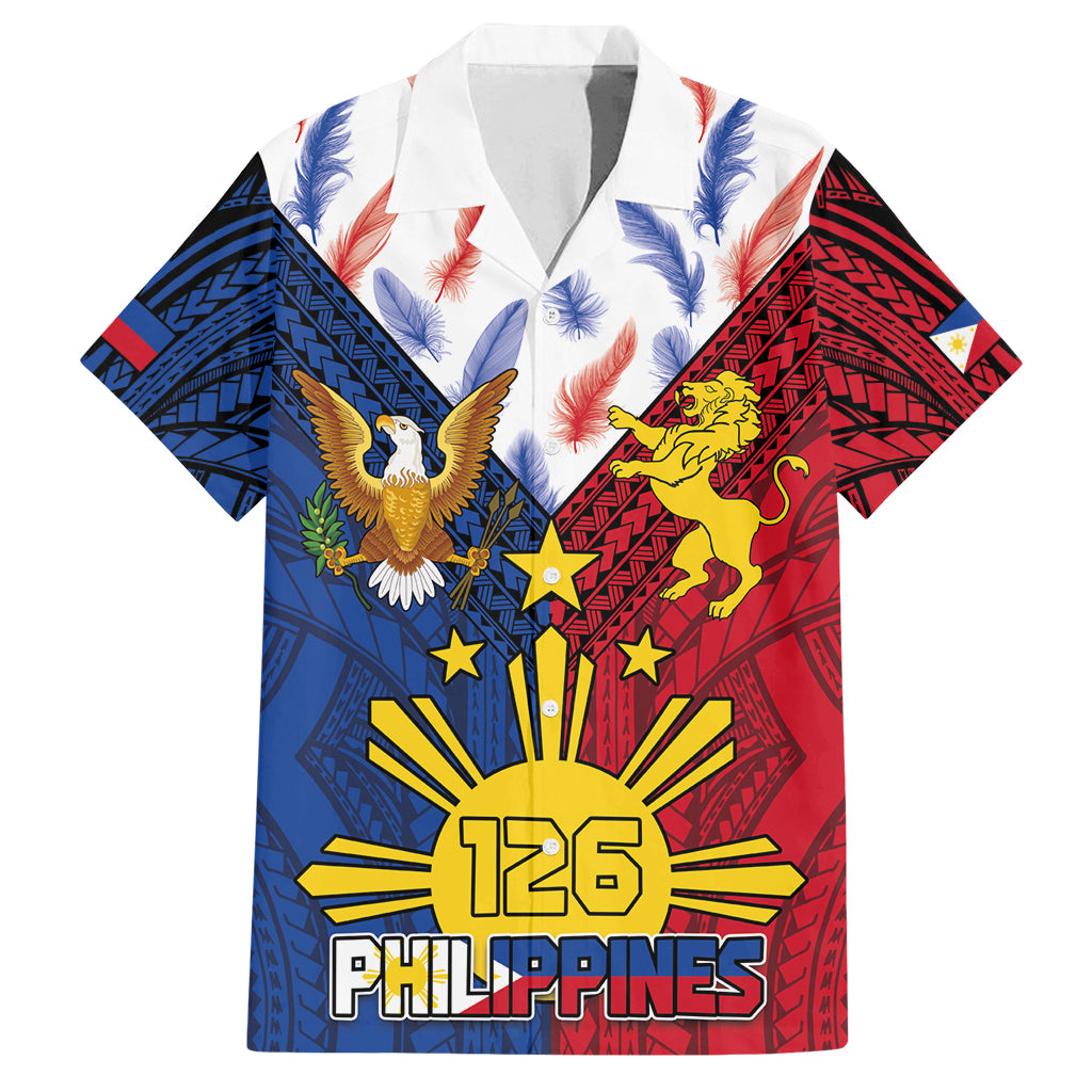 Philippines Independence Day 126th Anniversary Family Matching Off Shoulder Maxi Dress and Hawaiian Shirt Polynesian Pattern National Flag Style LT03 Dad's Shirt - Short Sleeve Red - Polynesian Pride