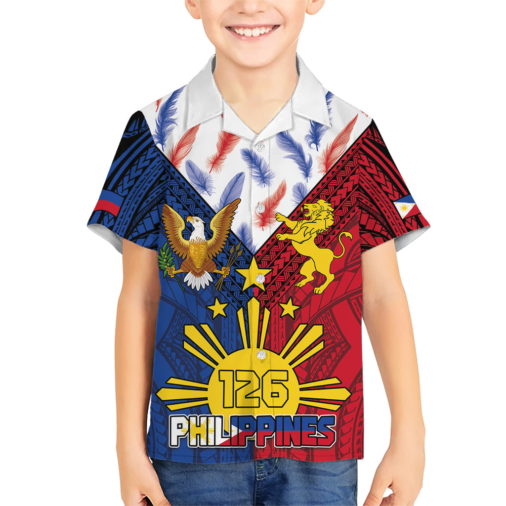 Philippines Independence Day 126th Anniversary Family Matching Short Sleeve Bodycon Dress and Hawaiian Shirt Polynesian Pattern National Flag Style LT03 Son's Shirt Red - Polynesian Pride