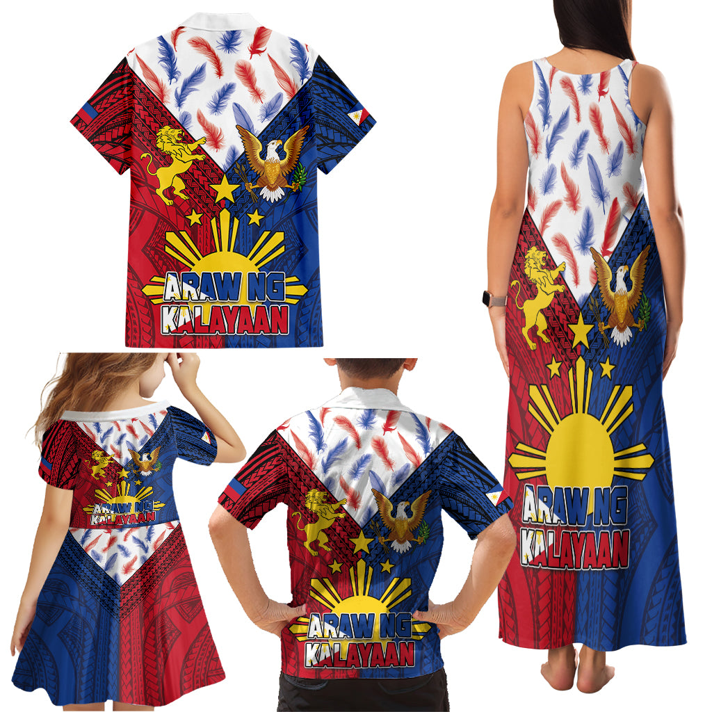 Philippines Independence Day 126th Anniversary Family Matching Tank Maxi Dress and Hawaiian Shirt Polynesian Pattern National Flag Style LT03 - Polynesian Pride