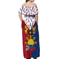 Philippines Independence Day 126th Anniversary Off Shoulder Maxi Dress Polynesian Pattern National Flag Style LT03 - Polynesian Pride