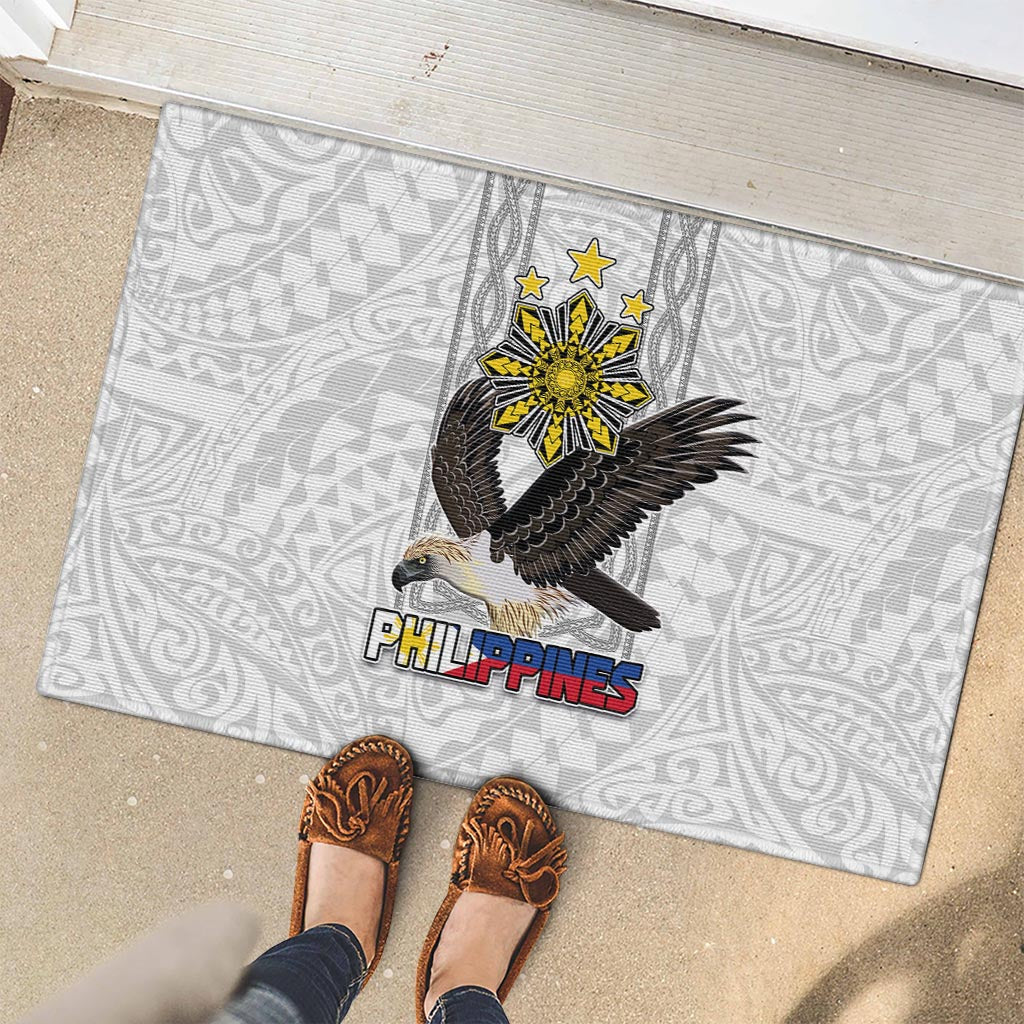 Philippines Eagle Week Rubber Doormat Polynesian Pattern Barong Style