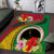 Vanuatu Tribal Boar Tusk Area Rug Tropical Plants with Namele and Melanesian Pattern