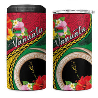 Vanuatu Tribal Boar Tusk 4 in 1 Can Cooler Tumbler Tropical Plants with Namele and Melanesian Pattern LT03 One Size: 16 oz Red - Polynesian Pride