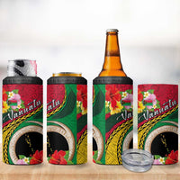 Vanuatu Tribal Boar Tusk 4 in 1 Can Cooler Tumbler Tropical Plants with Namele and Melanesian Pattern LT03 - Polynesian Pride
