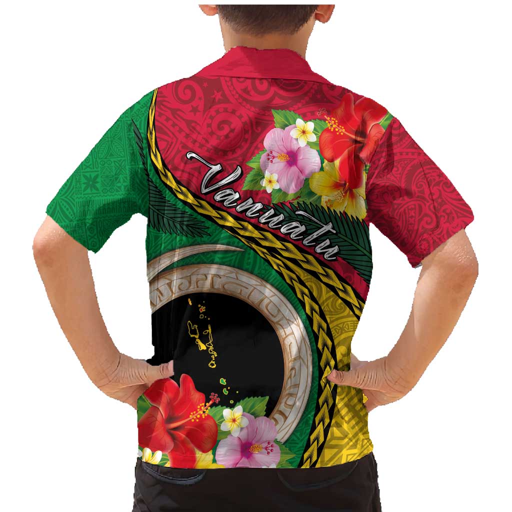 Vanuatu Tribal Boar Tusk Family Matching Mermaid Dress and Hawaiian Shirt Tropical Plants with Namele and Melanesian Pattern LT03 - Polynesian Pride