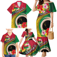 Vanuatu Tribal Boar Tusk Family Matching Mermaid Dress and Hawaiian Shirt Tropical Plants with Namele and Melanesian Pattern LT03 - Polynesian Pride