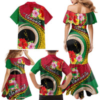 Vanuatu Tribal Boar Tusk Family Matching Mermaid Dress and Hawaiian Shirt Tropical Plants with Namele and Melanesian Pattern LT03 - Polynesian Pride