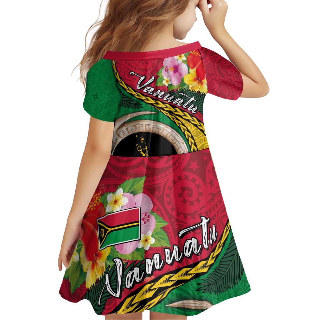 Vanuatu Tribal Boar Tusk Family Matching Off Shoulder Short Dress and Hawaiian Shirt Tropical Plants with Namele and Melanesian Pattern LT03 - Polynesian Pride