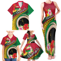 Vanuatu Tribal Boar Tusk Family Matching Tank Maxi Dress and Hawaiian Shirt Tropical Plants with Namele and Melanesian Pattern LT03 - Polynesian Pride