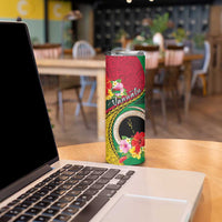 Vanuatu Tribal Boar Tusk Skinny Tumbler Tropical Plants with Namele and Melanesian Pattern LT03 - Polynesian Pride