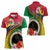 Vanuatu Tribal Boar Tusk Women Polo Shirt Tropical Plants with Namele and Melanesian Pattern