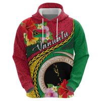 Vanuatu Tribal Boar Tusk Zip Hoodie Tropical Plants with Namele and Melanesian Pattern LT03 - Polynesian Pride