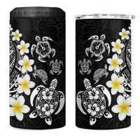 Hawaiian Plumeria Turtles 4 in 1 Can Cooler Tumbler Polynesian Art Tattoo LT03 One Size: 16 oz Black - Polynesian Pride