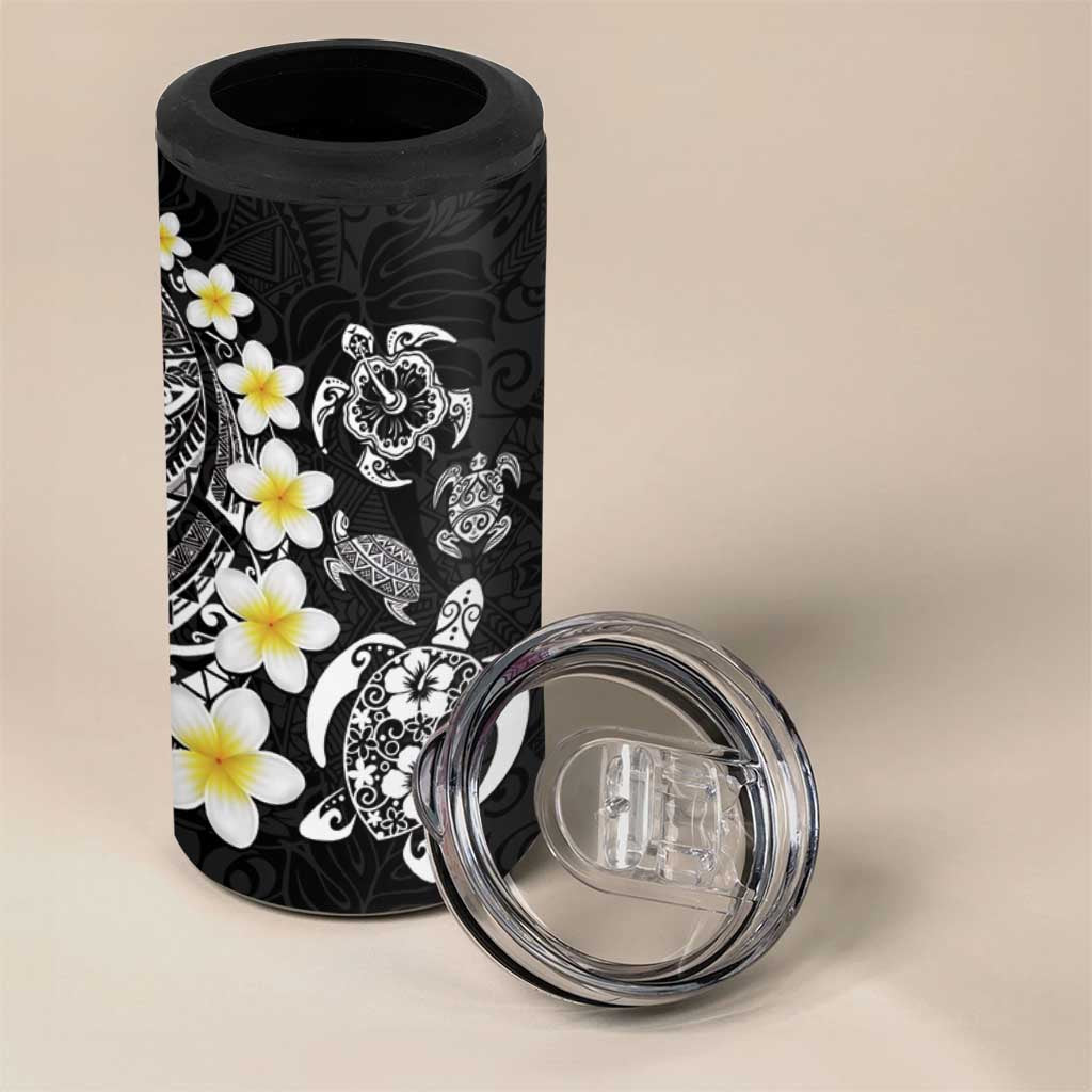 Hawaiian Plumeria Turtles 4 in 1 Can Cooler Tumbler Polynesian Art Tattoo LT03 - Polynesian Pride