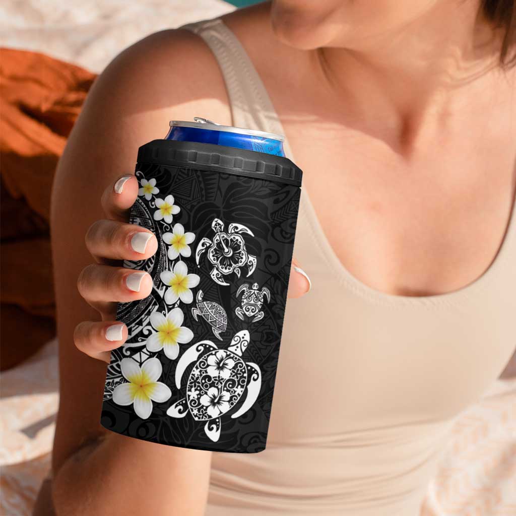 Hawaiian Plumeria Turtles 4 in 1 Can Cooler Tumbler Polynesian Art Tattoo LT03 - Polynesian Pride