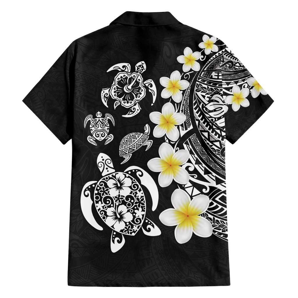 Hawaiian Plumeria Turtles Family Matching Long Sleeve Bodycon Dress and Hawaiian Shirt Polynesian Art Tattoo