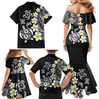 Hawaiian Plumeria Turtles Family Matching Mermaid Dress and Hawaiian Shirt Polynesian Art Tattoo LT03 - Polynesian Pride