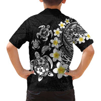 Hawaiian Plumeria Turtles Family Matching Off Shoulder Maxi Dress and Hawaiian Shirt Polynesian Art Tattoo LT03 - Polynesian Pride