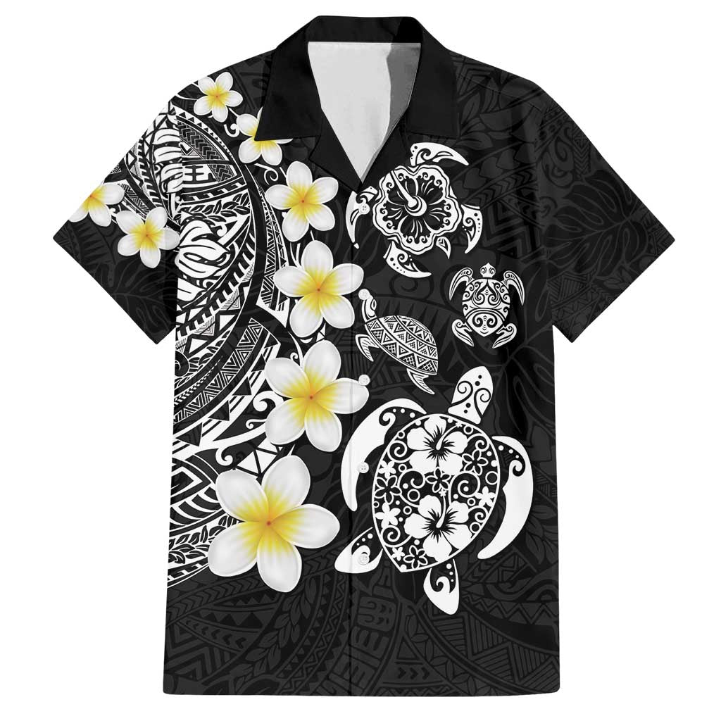 Hawaiian Plumeria Turtles Family Matching Tank Maxi Dress and Hawaiian Shirt Polynesian Art Tattoo