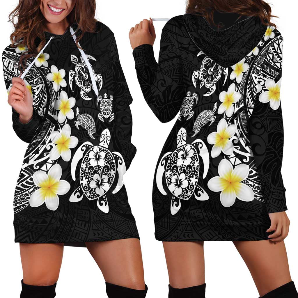 Hawaiian Plumeria Turtles Hoodie Dress Polynesian Art Tattoo LT03 - Polynesian Pride