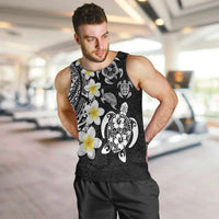 Hawaiian Plumeria Turtles Men Tank Top Polynesian Art Tattoo LT03 Black - Polynesian Pride