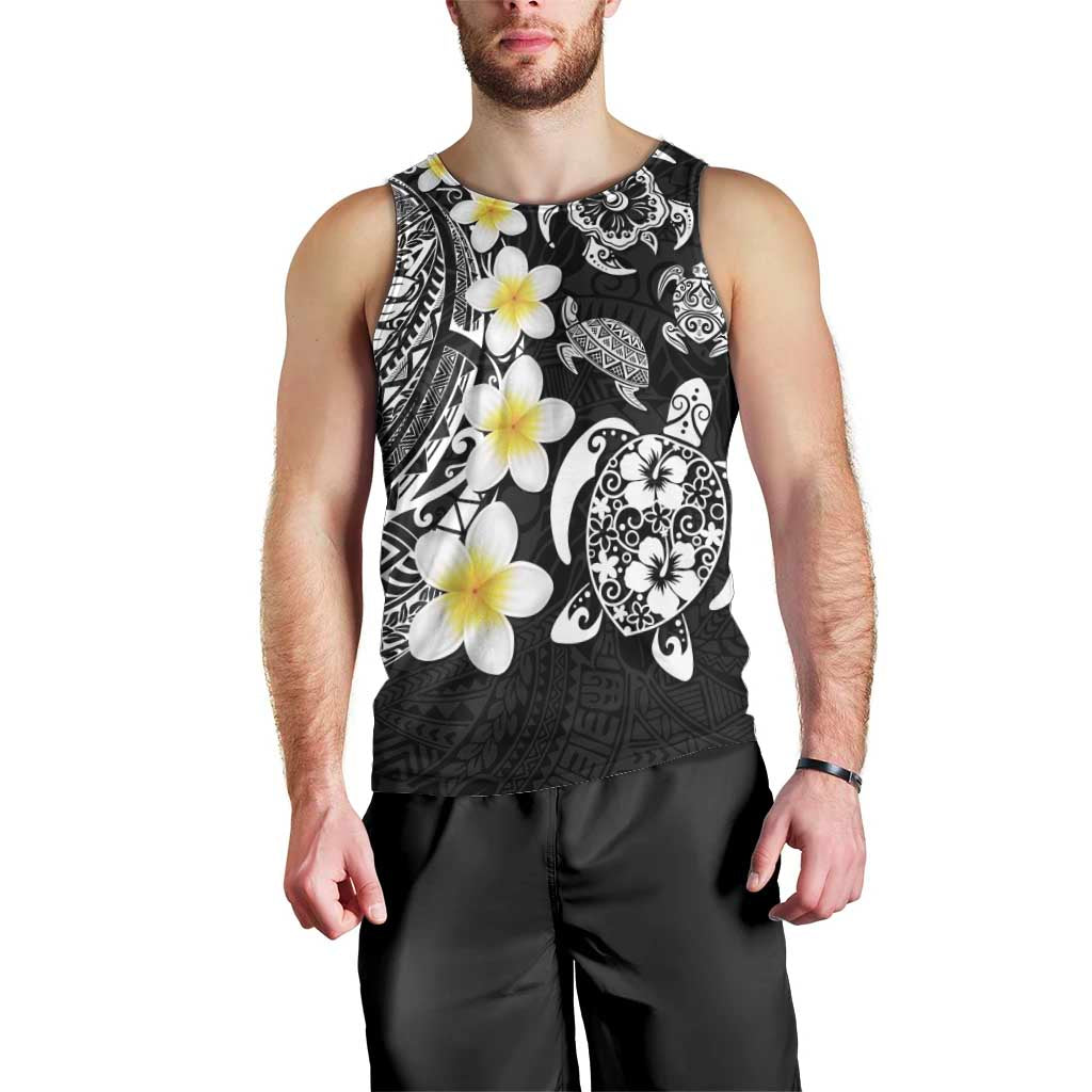 Hawaiian Plumeria Turtles Men Tank Top Polynesian Art Tattoo LT03 - Polynesian Pride