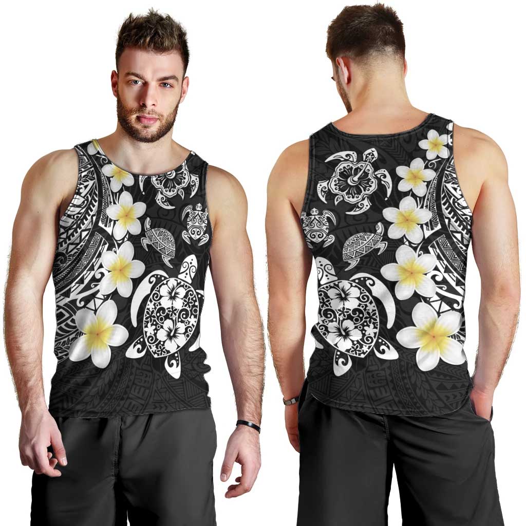 Hawaiian Plumeria Turtles Men Tank Top Polynesian Art Tattoo LT03 - Polynesian Pride