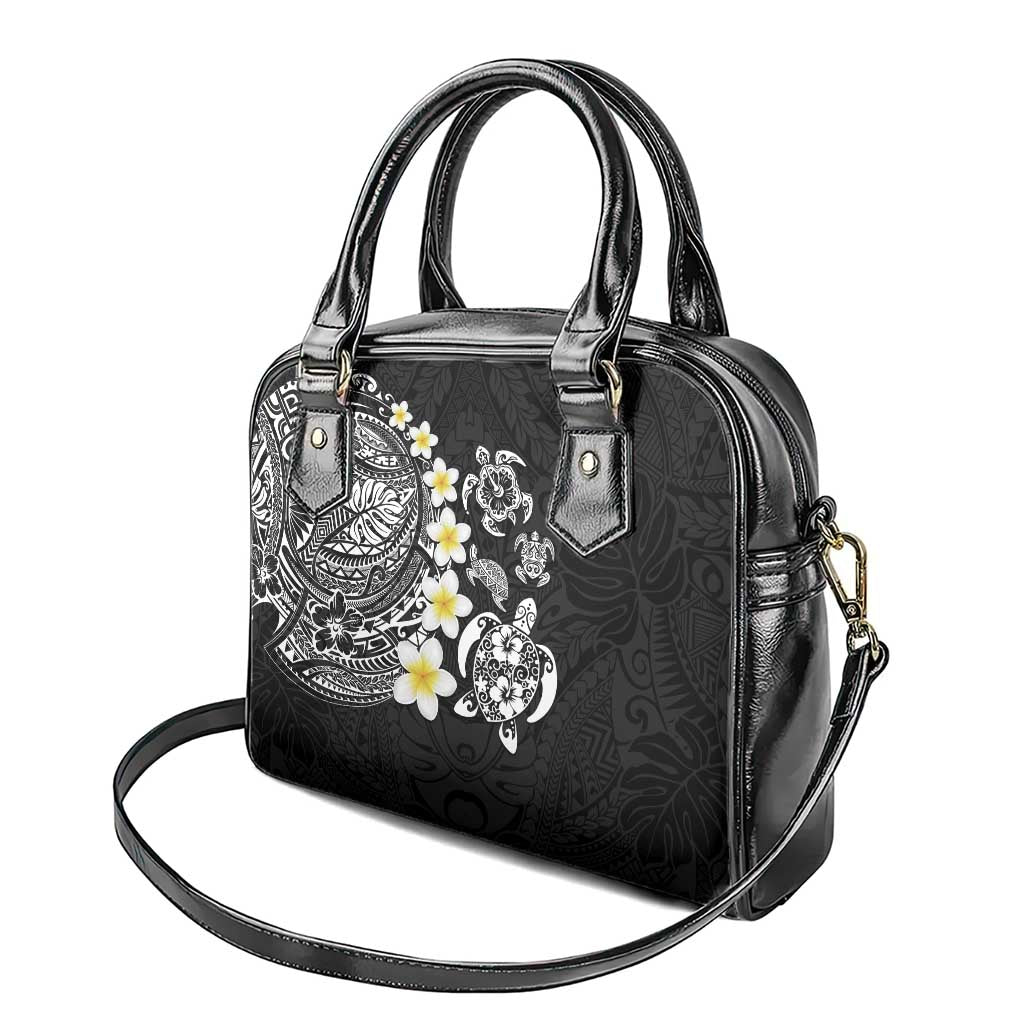 Hawaiian Plumeria Turtles Shoulder Handbag Polynesian Art Tattoo