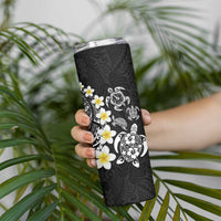 Hawaiian Plumeria Turtles Skinny Tumbler Polynesian Art Tattoo LT03 - Polynesian Pride
