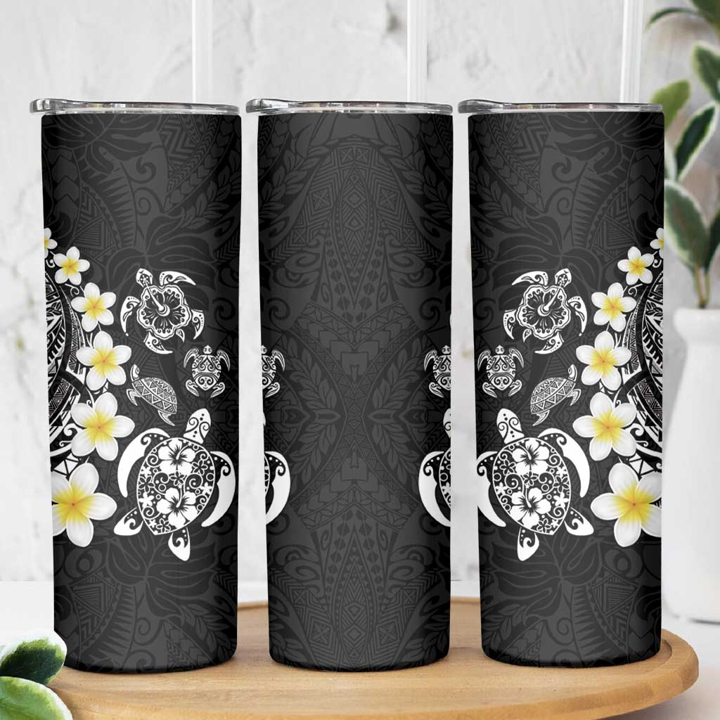 Hawaiian Plumeria Turtles Skinny Tumbler Polynesian Art Tattoo LT03 - Polynesian Pride