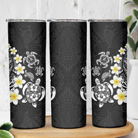Hawaiian Plumeria Turtles Skinny Tumbler Polynesian Art Tattoo LT03 - Polynesian Pride