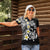 Hawaiian Plumeria Turtles Women Polo Shirt Polynesian Art Tattoo