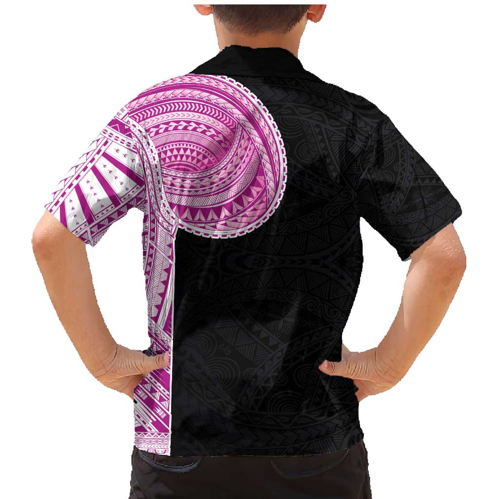 Samoan Art Tattoo Polynesian Pattern Family Matching Mermaid Dress and Hawaiian Shirt Pink Out Color LT03 - Polynesian Pride