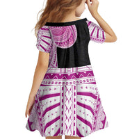 Samoan Art Tattoo Polynesian Pattern Family Matching Off Shoulder Maxi Dress and Hawaiian Shirt Pink Out Color LT03 - Polynesian Pride