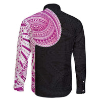 Samoan Art Tattoo Polynesian Pattern Family Matching Summer Maxi Dress and Hawaiian Shirt Pink Out Color LT03 - Polynesian Pride