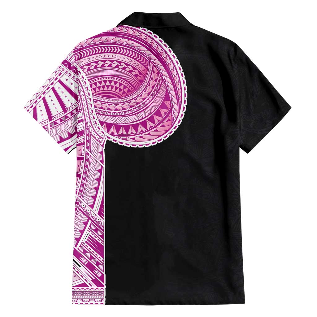 Samoan Art Tattoo Polynesian Pattern Family Matching Tank Maxi Dress and Hawaiian Shirt Pink Out Color LT03 - Polynesian Pride