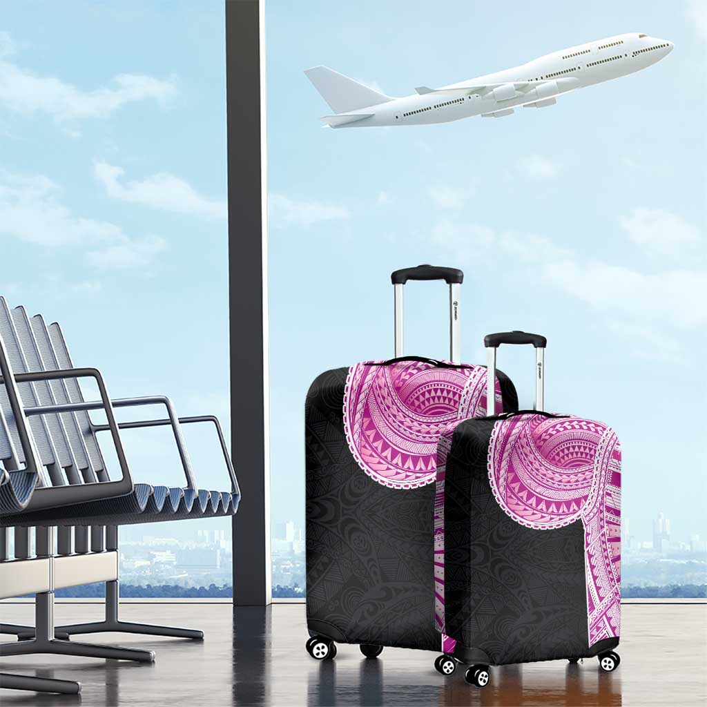 Samoan Art Tattoo Polynesian Pattern Luggage Cover Pink Out Color LT03 - Polynesian Pride