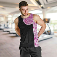 Samoan Art Tattoo Polynesian Pattern Men Tank Top Pink Out Color LT03 Black - Polynesian Pride
