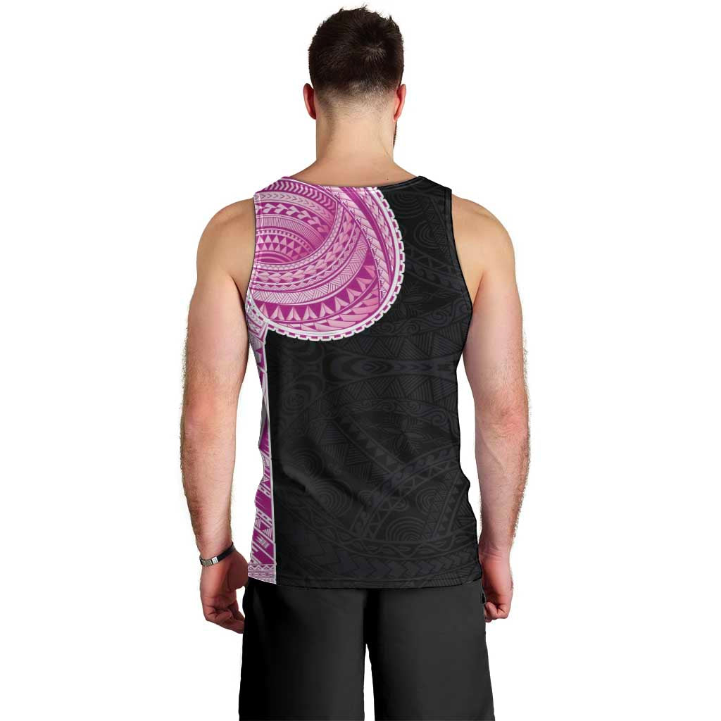 Samoan Art Tattoo Polynesian Pattern Men Tank Top Pink Out Color LT03 - Polynesian Pride
