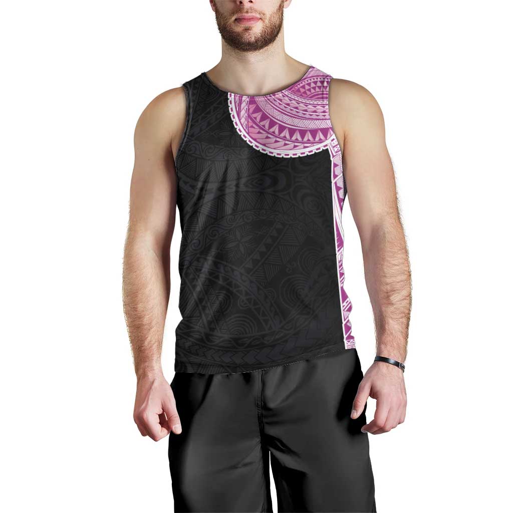 Samoan Art Tattoo Polynesian Pattern Men Tank Top Pink Out Color LT03 - Polynesian Pride