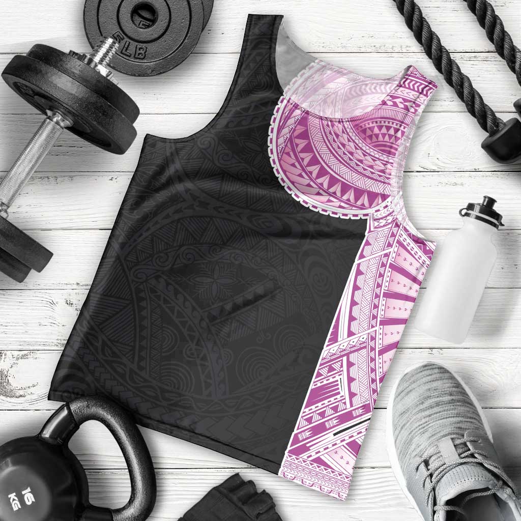 Samoan Art Tattoo Polynesian Pattern Men Tank Top Pink Out Color LT03 - Polynesian Pride