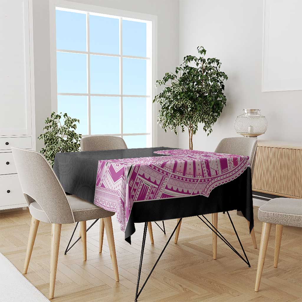 Samoan Art Tattoo Polynesian Pattern Tablecloth Pink Out Color