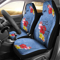 Bula Fiji Hibiscus and Plumeria Flowers Car Seat Cover Tapa Tattoo Polynesian Pattern LT03 - Polynesian Pride