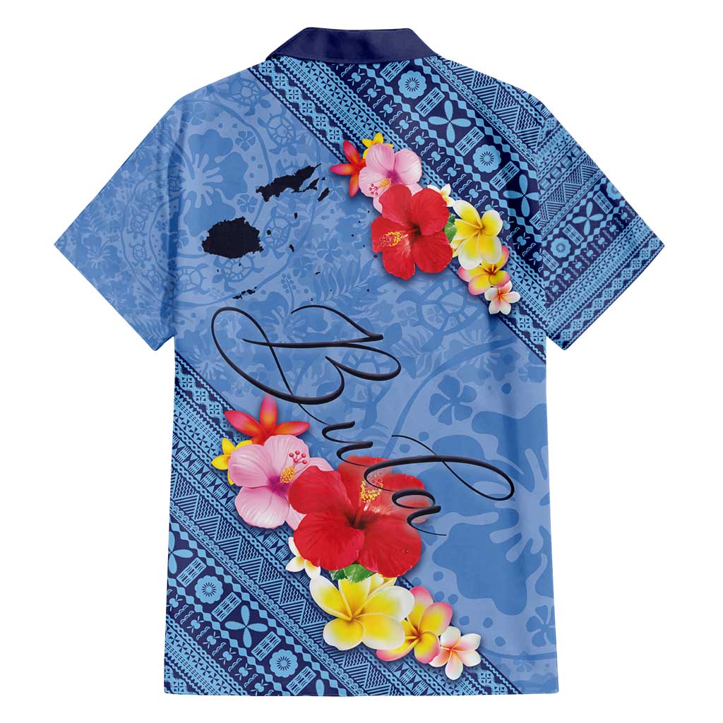 Bula Fiji Hibiscus and Plumeria Flowers Family Matching Summer Maxi Dress and Hawaiian Shirt Tapa Tattoo Polynesian Pattern LT03 - Polynesian Pride