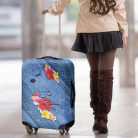 Bula Fiji Hibiscus and Plumeria Flowers Luggage Cover Tapa Tattoo Polynesian Pattern LT03 - Polynesian Pride
