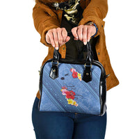 Bula Fiji Hibiscus and Plumeria Flowers Shoulder Handbag Tapa Tattoo Polynesian Pattern