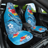 Hawaii Sea Turtle and Tropical Flowers Car Seat Cover Polynesian Tattoo Undersea Vibe LT03 One Size Blue - Polynesian Pride