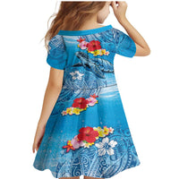 Hawaii Sea Turtle and Tropical Flowers Family Matching Mermaid Dress and Hawaiian Shirt Polynesian Tattoo Undersea Vibe LT03 - Polynesian Pride