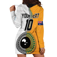 Custom Fiji and Australia Rugby Hoodie Dress Aboriginal and Fijian Masi Pattern LT03 - Polynesian Pride