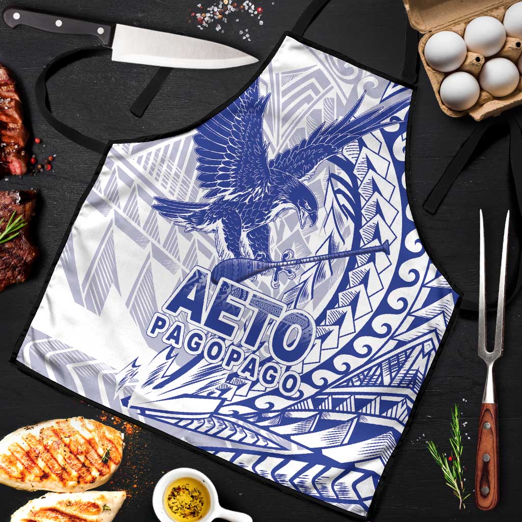 Samoa Pago Pago Aeto Apron Wingstyle Blue-White Color - Polynesian Pride